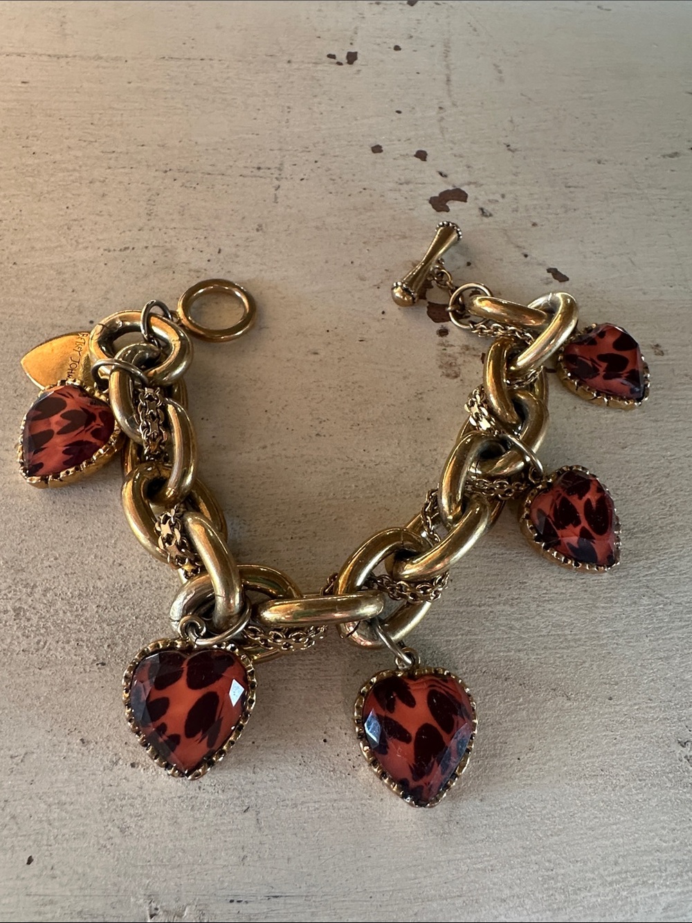 Betsey Johnson leopard print charm bracelet - Picture 3 of 5